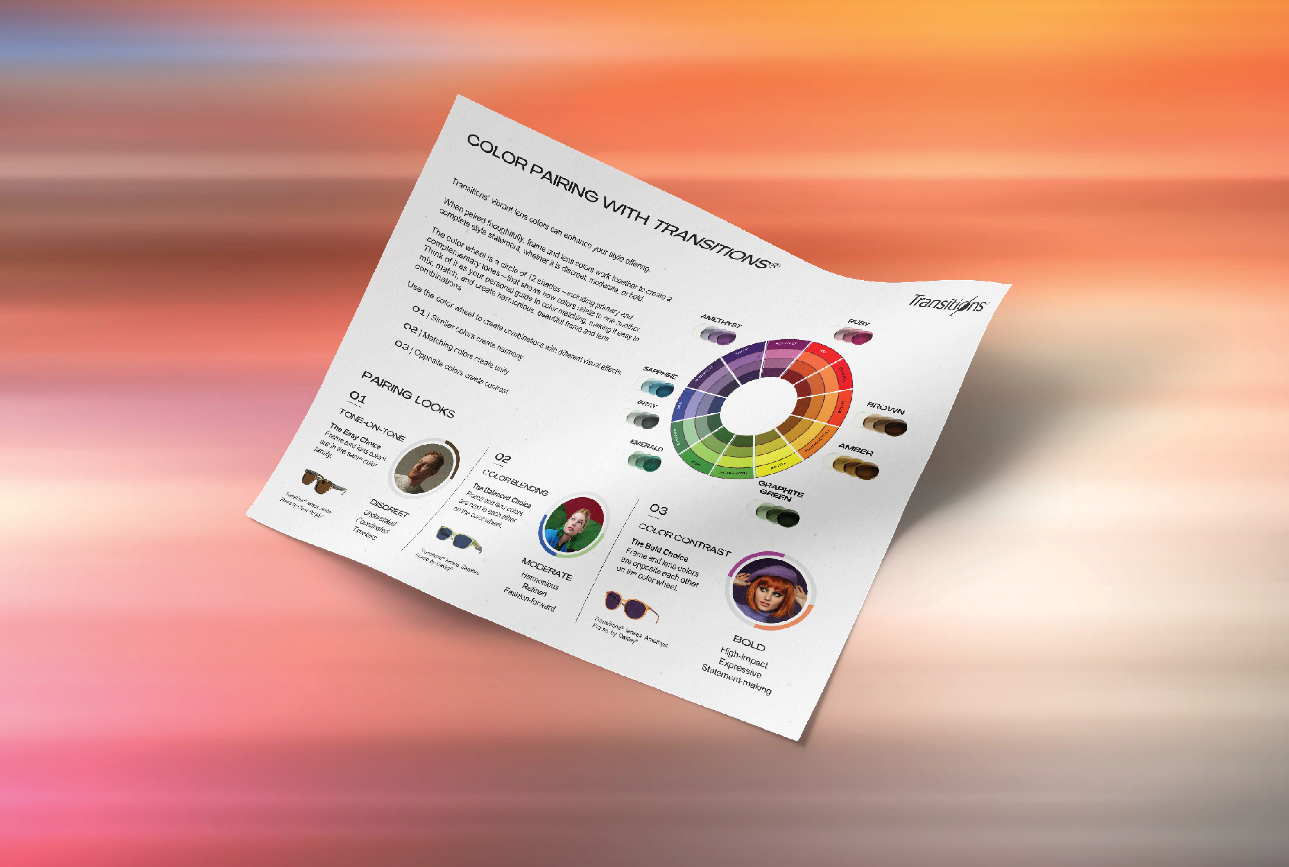 <em>Transitions</em><sup>®</sup> Lens Color Pairing Guide